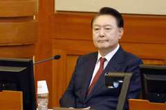 Tổng thống Hàn Quốc Yoon Suk Yeol tại Tòa án Hiến pháp ở Seoul ngày 23/1/2025. (Nguồn: Kyodo/TTXVN)