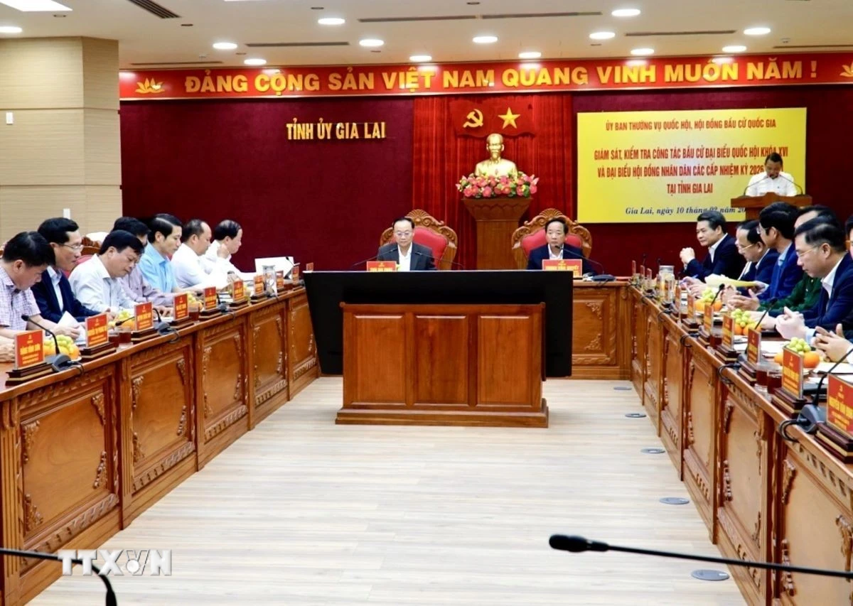 Đoàn công tác Trung ương giám sát bầu cử Quốc hội và HĐND tại Gia Lai