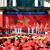 Hàng nghìn học sinh Trường Nguyễn Siêu (Hà Nội) trong lễ kỷ niệm 80 năm Quốc khánh. (Ảnh: PV/Vietnam+)