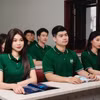 Giờ học trên giảng đường của sinh viên Trường Đại học Quản trị và Kinh doanh Hà Nội (Đại học Quốc gia Hà Nội). (Ảnh: PV/Vietnam+)