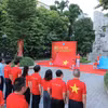 Lễ chào cờ “Tôi yêu Tổ quốc tôi” diễn ra sáng nay tại Hà Nội. (Ảnh: An Đăng/TTXVN)