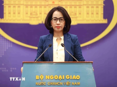 Người Phát ngôn Bộ Ngoại giao Phạm Thu Hằng. (Ảnh: An Đăng/TTXVN)