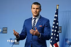 Bộ trưởng Chiến tranh Mỹ Pete Hegseth. (Ảnh: THX/TTXVN)