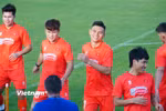 Các tuyển thủ của Đội tuyển Việt Nam rạng rỡ trong buổi tập đầu tiên dịp FIFA Days tháng 6/2025. (Ảnh: Việt Anh/Vietnam+)