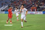 U23 Việt Nam chiến thắng và có cơ hội lớn giành vé dự vòng chung kết U23 châu Á 2026. (Ảnh: Việt Anh/Vietnam+)