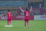 Pedro Henrique (số 10) ghi bàn duy nhất trên chấm phạt đền giúp Thể Công-Viettel vượt qua Sông Lam Nghệ An với cách biệt tối thiểu. (Ảnh: Việt Anh/Vietnam+)