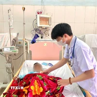 Hiện sức khỏe các bệnh nhi đã dần ổn định, tri giác cải thiện, các cơn co giật được kiểm soát. (Ảnh: TTXVN phát)