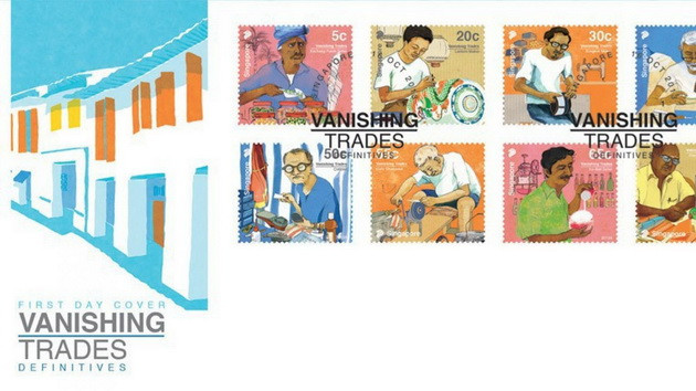 Singapore phát hành bộ tem đặc biệt về nghề “đã mất” ảnh 1