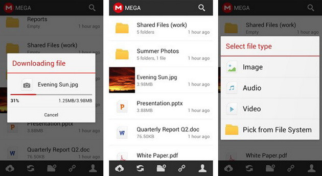 Dịch vụ lưu trữ Mega của Dotcom cập bến Android ảnh 1