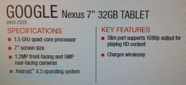 Nexus 7 mới bị lộ cấu hình cùng tính năng đặc biệt ảnh 1 Nexus 7 mới bị lộ cấu hình cùng tính năng đặc biệt ảnh 1