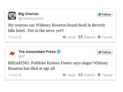 Twitter đưa tin Whitney Houston ra đi trước cả AP ảnh 1