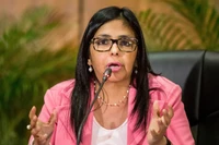 Bà Delcy Rodriguez trong một cuộc họp báo ở Caracas. (Ảnh: EPA/TTXVN)