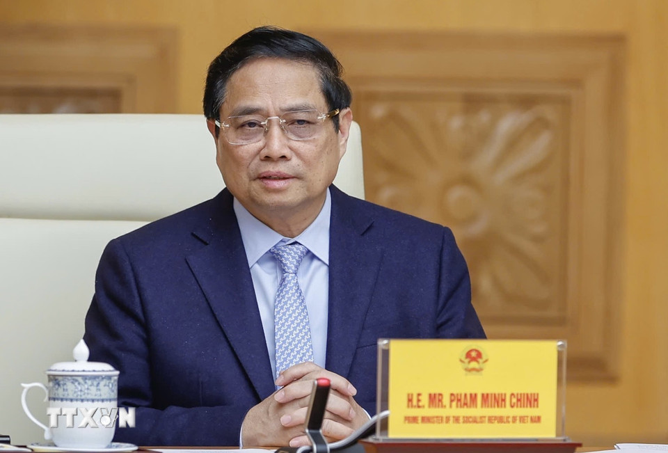 Thủ tướng Phạm Minh Chính phát biểu. (Ảnh: Dương Giang/TTXVN)