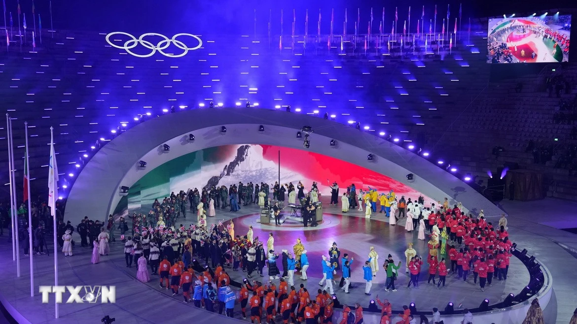 Lễ bế mạc Olympic mùa Đông 2026 ở Verona, Italy. (Ảnh: THX/TTXVN)