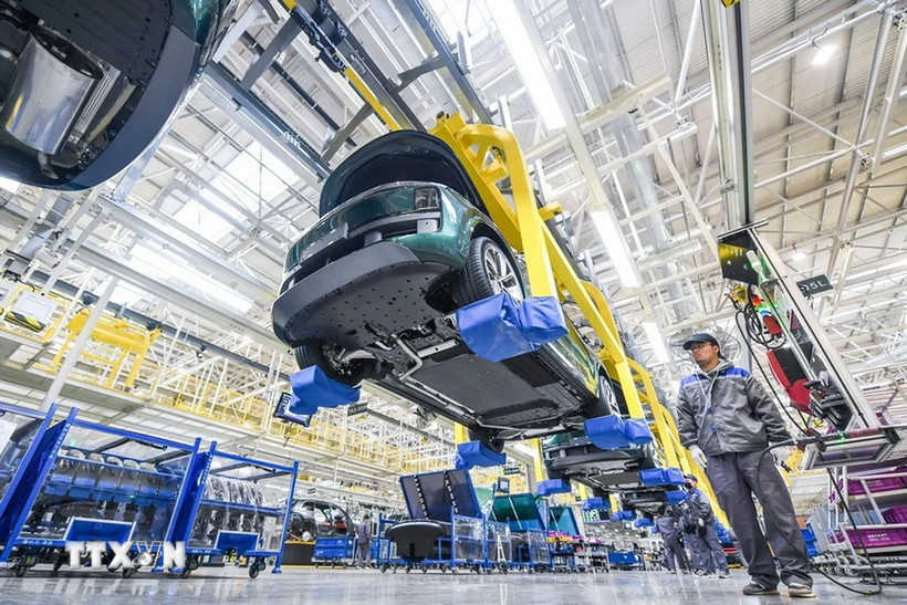 Nhà máy sản xuất xe điện tại Thái Lan. (Ảnh: THX/TTXVN)