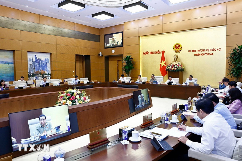 Quang cảnh phiên họp của Ủy ban Thường vụ Quốc hội. (Ảnh: Doãn Tấn/TTXVN)