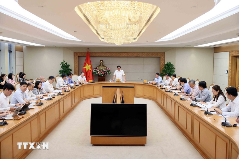 Phó Thủ tướng Nguyễn Chí Dũng, Tổ trưởng Tổ Chỉ đạo số 7 phát biểu. (Ảnh: An Đăng/TTXVN)