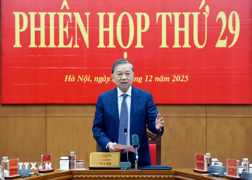 Tổng Bí thư Tô Lâm phát biểu. (Ảnh: Thống Nhất/TTXVN)