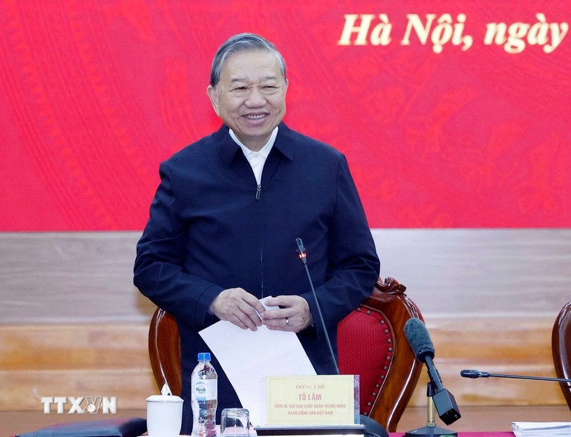 Tổng Bí thư Tô Lâm phát biểu chỉ đạo. (Ảnh: Thống Nhất/ TTXVN)