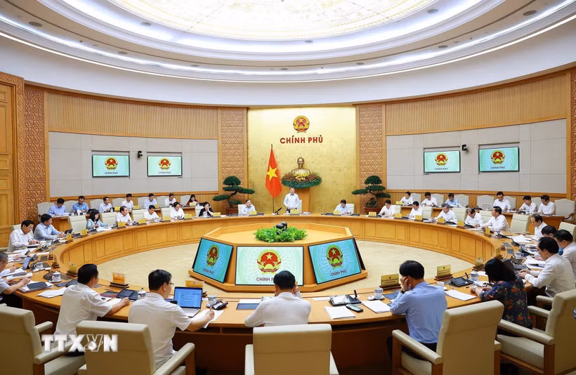 Phiên họp Chính phủ chuyên đề về xây dựng pháp luật tháng 6 năm 2026. (Ảnh: Dương Giang/TTXVN)