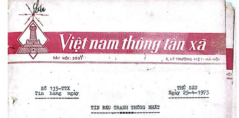 Bản tin đấu tranh thống nhất phát ngày 2t/4/1975 của Việt Nam Thông tấn xã.