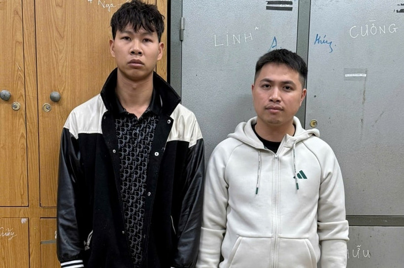 Đối tượng Nguyễn Minh Công và Vương Duy Hiển. (Nguồn: Công an thành phố Hà Nội)
