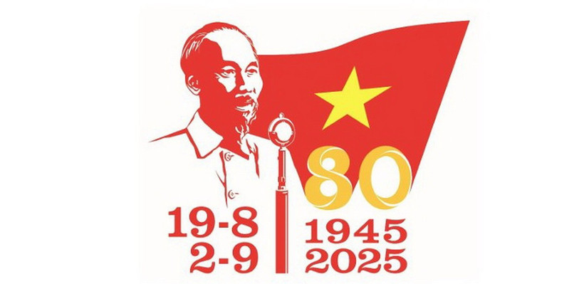 Mẫu logo chính thức cho hoạt động kỷ niệm 80 năm Cách mạng tháng Tám và Quốc khánh. (Ảnh: TTXVN phát)