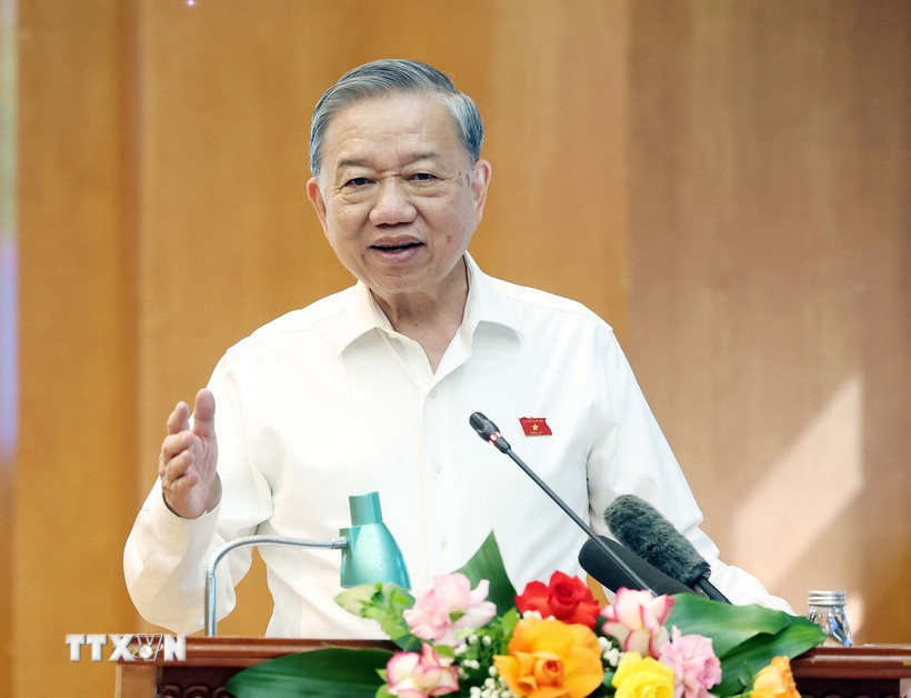 Tổng Bí thư Tô Lâm phát biểu. (Ảnh: Thống Nhất/TTXVN)