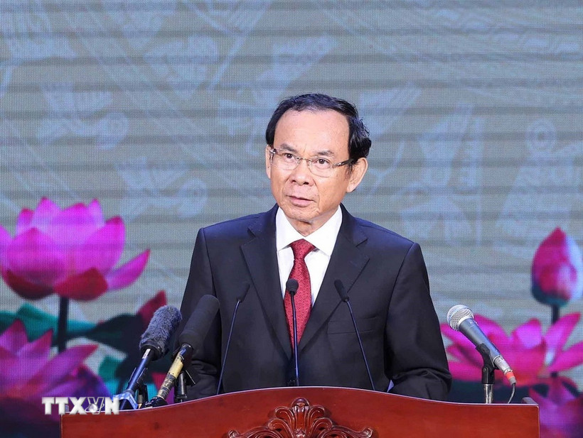 Ông Nguyễn Văn Nên, Ủy viên Bộ Chính trị, Bí thư Thành ủy Thành phố Hồ Chí Minh. (Ảnh: Thống Nhất/TTXVN)
