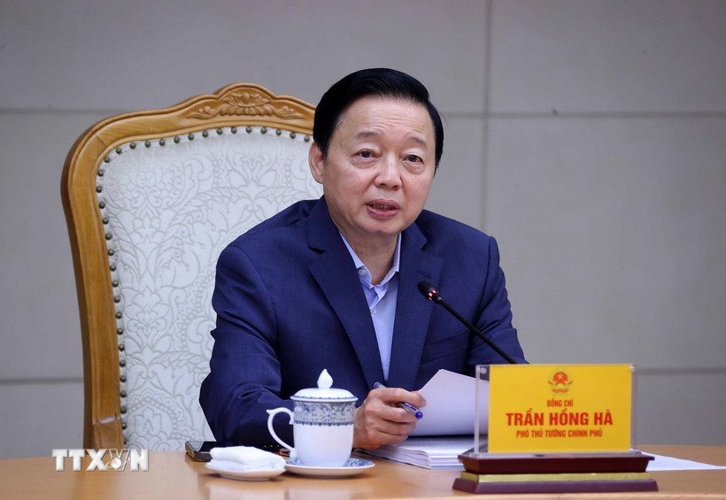 Phó Thủ tướng Trần Hồng Hà phát biểu chỉ đạo. (Ảnh: Văn Điệp/TTXVN)