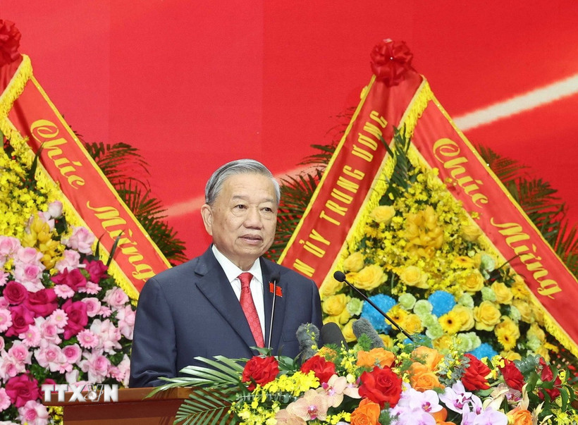 Tổng Bí thư Tô Lâm phát biểu chỉ đạo. (Ảnh: Thống Nhất/TTXVN)