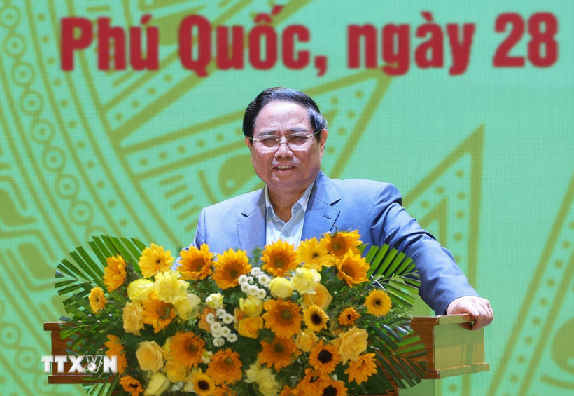 Thủ tướng Phạm Minh Chính phát biểu chỉ đạo tại cuộc họp lần thứ hai của Ủy ban Quốc gia APEC 2027. (Ảnh: Dương Giang/TTXVN)