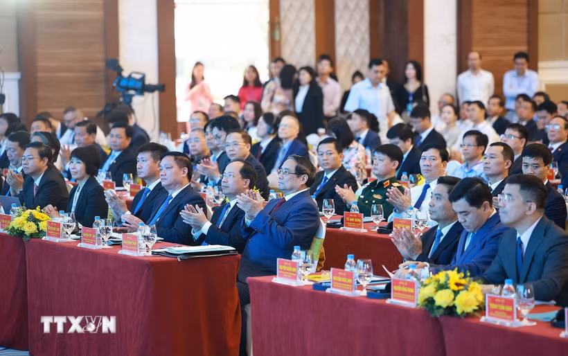 Thủ tướng Phạm Minh Chính dự Hội nghị Xúc tiến đầu tư tỉnh Thanh Hóa năm 2026. (Ảnh: Dương Giang/TTXVN)