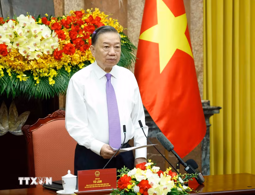 Tổng Bí thư, Chủ tịch nước Tô Lâm: Một việc tử tế hôm nay là biểu hiện sinh động của thi đua ái quốc Tổng Bí thư, Chủ tịch nước Tô Lâm phát biểu. (Ảnh: Thống Nhất/TTXVN)