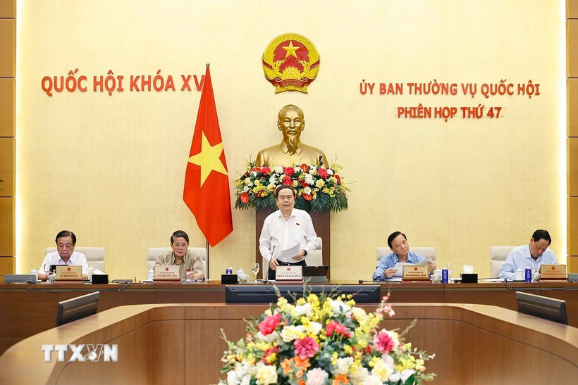 Chủ tịch Quốc hội Trần Thanh Mẫn phát biểu. (Ảnh: Doãn Tấn/TTXVN)