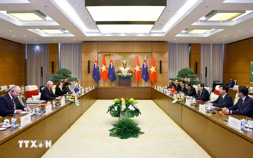 Quang cảnh buổi hội kiến. (Ảnh: Doãn Tấn/TTXVN)