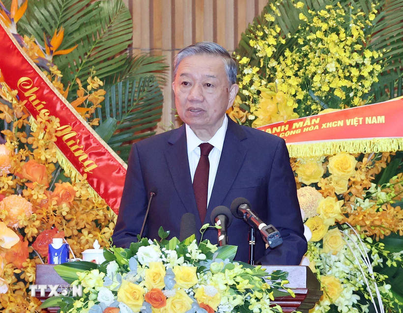 Tổng Bí thư Tô Lâm phát biểu. (Ảnh: Thống Nhất/TTXVN)