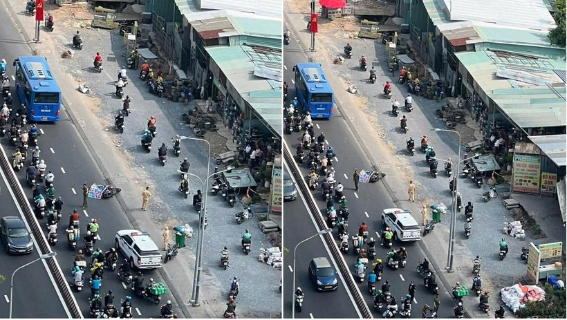 Hiện trường vụ tai nạn.