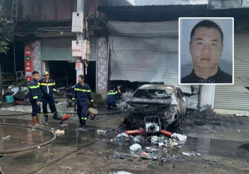 Hình ảnh đối tượng Nguyễn Văn Thụ và hiện trường vụ cháy. (Nguồn: Cơ quan Công an)