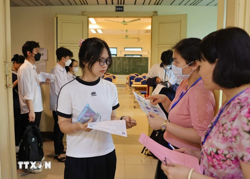 Thí sinh dự thi đánh giá năng lực của Trường Đại học Sư phạm Hà Nội. (Nguồn: TTXVN)