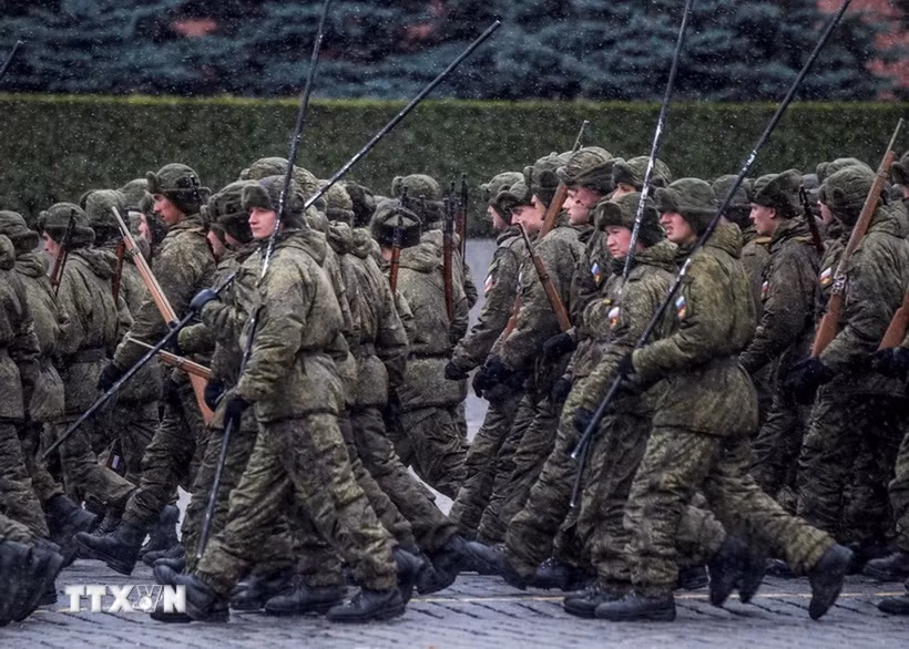Binh sỹ Nga tại Moskva. (Ảnh minh họa. AFP/TTXVN)