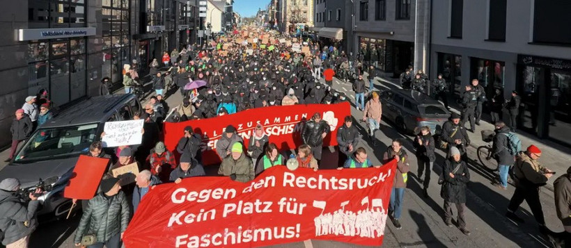 Biểu tình phản đối CDU/CSU phá bỏ “bức tường lửa” cực đoan ở Đức. (Nguồn: dw)