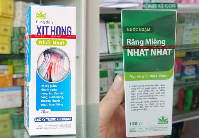 Hai trong số các sản phẩm bị vi phạm về hành vi đưa thông tin gây nhầm lẫn của Công ty TNHH Nhất Nhất.