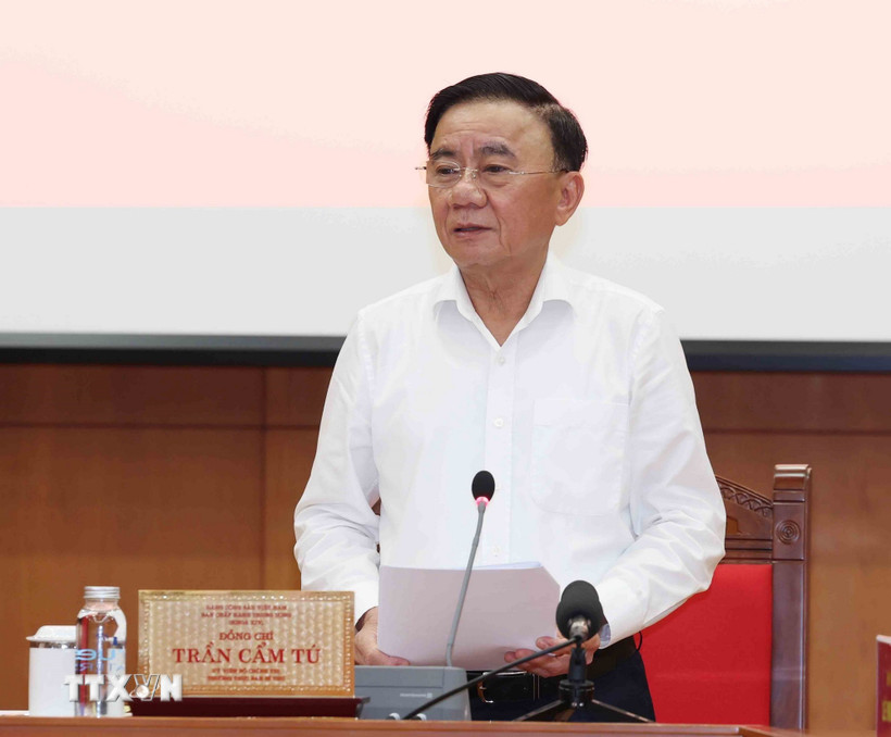 Thường trực Ban Bí thư Trần Cẩm Tú chủ trì Phiên họp thứ nhất Ban Chỉ đạo Trung ương về phát triển văn hóa Việt Nam. (Ảnh: Phương Hoa/ TTXVN)