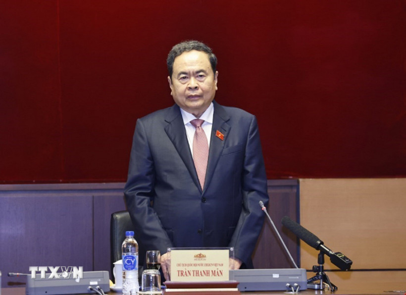 Chủ tịch Quốc hội Trần Thanh Mẫn phát biểu. (Ảnh: Doãn Tấn/TTXVN)