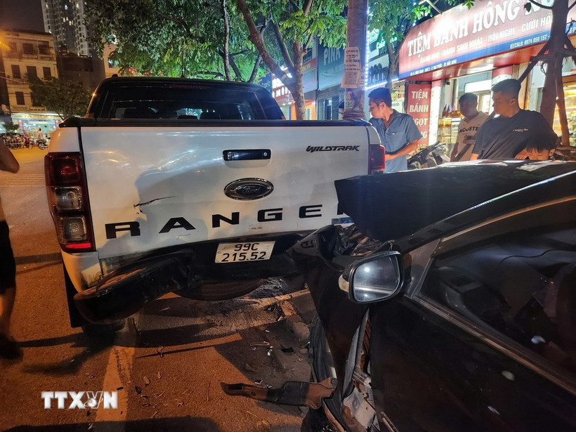 Hiện trường vụ tai nạn. (Ảnh: TTXVN phát)