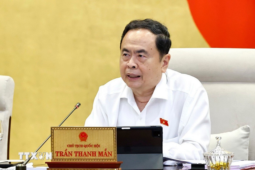 Chủ tịch Quốc hội Trần Thanh Mẫn phát biểu. (Ảnh: Doãn Tấn/TTXVN)