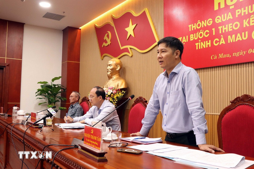 Ông Nguyễn Thành Tâm, Ủy viên Trung ương Đảng, Phó trưởng Ban Tổ chức Trung ương phát biểu tại hội nghị. (Ảnh: Kim Há/TTXVN)