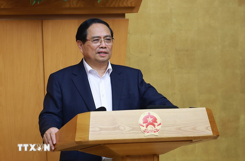 Thủ tướng Phạm Minh Chính chủ trì Phiên họp Chính phủ Thường kỳ tháng 1/2026 trực tuyến với các địa phương. (Ảnh: Dương Giang/TTXVN)