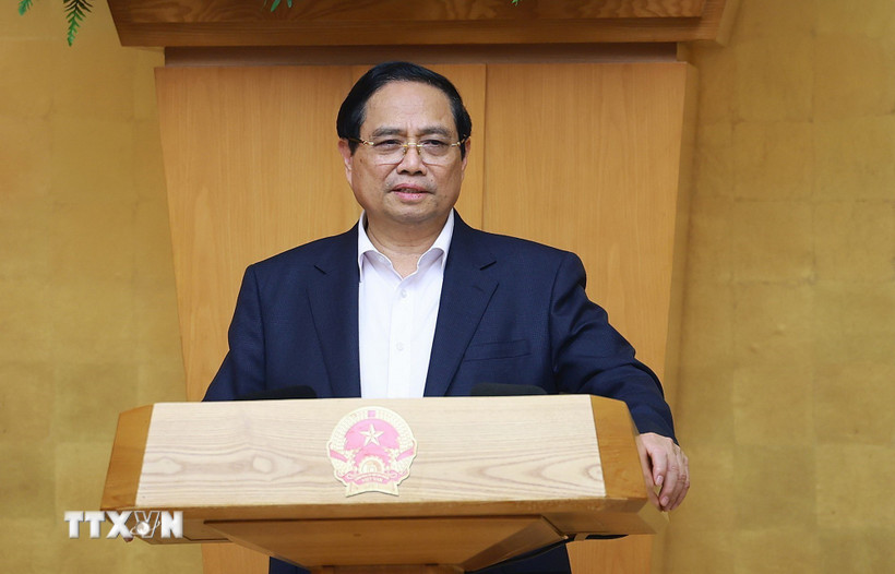 Thủ tướng Phạm Minh Chính chủ trì Phiên họp Chính phủ Thường kỳ tháng 01 năm 2026 trực tuyến với các địa phương. (Ảnh: Dương Giang/TTXVN)